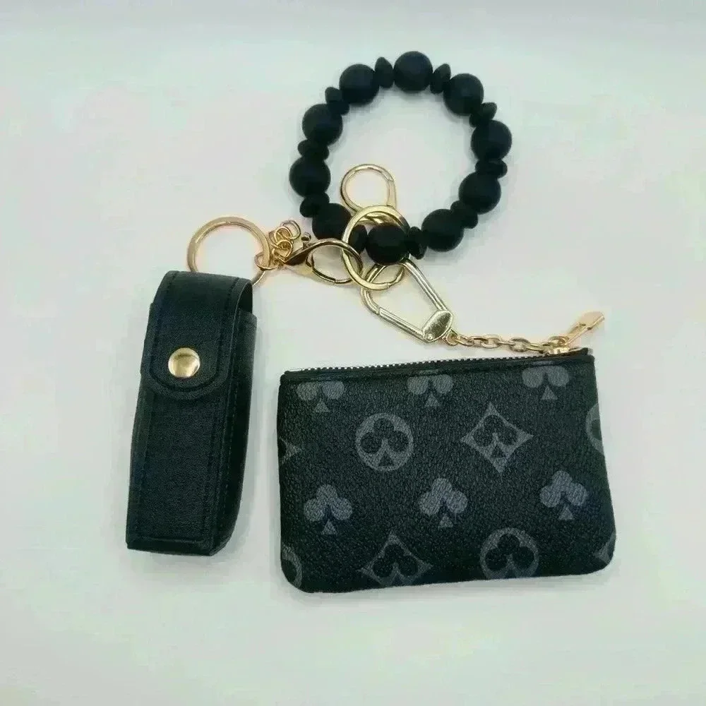 Designer Inspired CardCoin purse Wristlet Bracelet and lip balm/ lipstic…